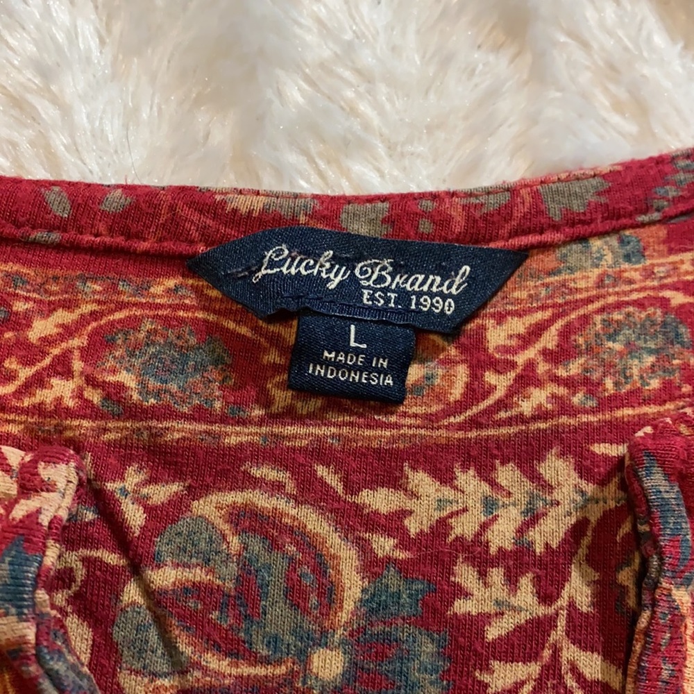 Lucky brand dress short sleeve super comfy hippy boho print with pockets… - Picture 4 of 10